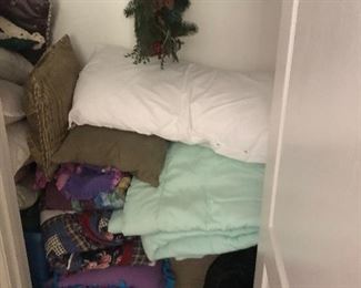 Lots of pillows and blankets