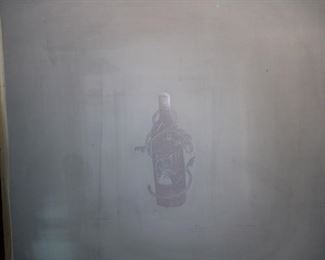 One of the silk screen pieces that is attached to the the frame. Excellent condition on all pieces.