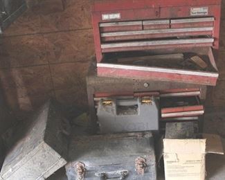 54 - Lot of Assorted Tool Boxes w/ Contents