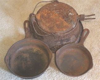 77 - Lot of Antique Cast Iron Cookware