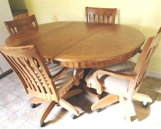221 - Dining Table w/ 4 Chairs (5 pcs + Leaf)