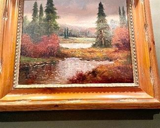 Well done painting of forest--beautiful colors in person