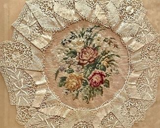 detail of lace and petit point 