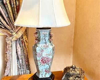 One of a pair of table lamps