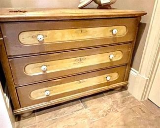Cottage poplar painted chest of drawers