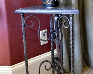 metal and marble stand