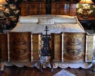 wood and iron high-end bed
