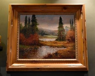 landscape framed painting
