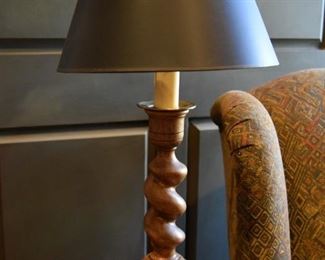wooden spiral lamp
