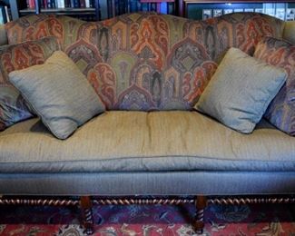 custom sofa with spiral legs