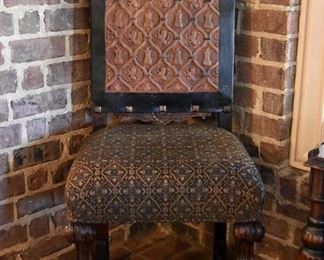 wood and leather chair