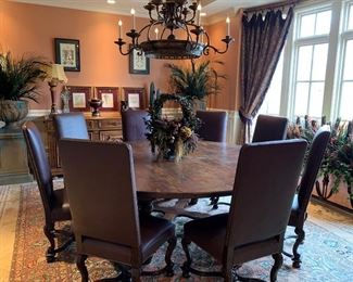 Dining room, accessories, plants, planters, architectural prints, dried flowers, copper