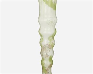 121
A Tall Gallé Cameo Glass "Wild Chervil" Vase
Late 19th/early 20th Century; Nancy, France
Signed: Galle
The acid-etched cameo glass "Wild Chervil" vase with tapered undulating body and ovoid opening cut from pale green to clear frost
17.75" H x 4.75" W x 4.25" D
Estimate: $800 - $1,200