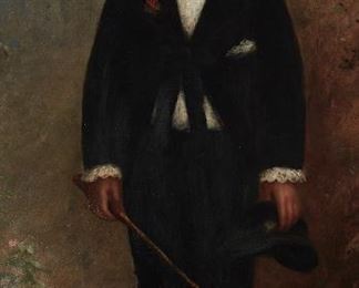 224
19th Century American School
Portrait of a boy standing in a suit
Oil on canvas
Unsigned
53.25" H x 26.5" W
Estimate: $2,000 - $3,000