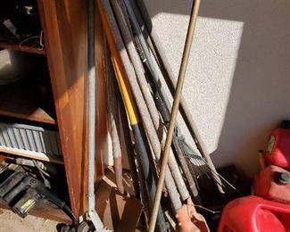 Yard tools, shovels, post digger, broom and others