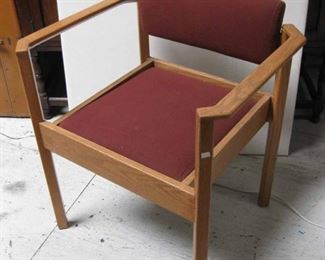 Wood Frame Rust Fabric Chairs (2 each)