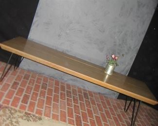 Washed Wood Coffee Table w/ Paperclip Base