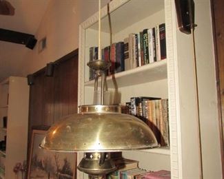 Mid Century brass swag lamp