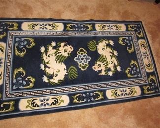 Vintage Asian Foo Dog rug