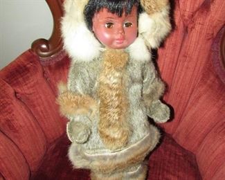 Eskimo doll with fur clothing