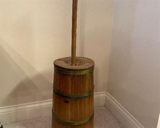 Vintage solid wood butter churn