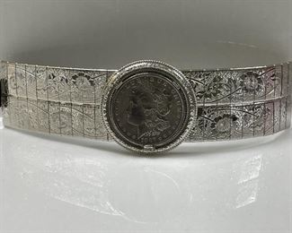 MORGAN 1887 that is made into a wearable bracelet