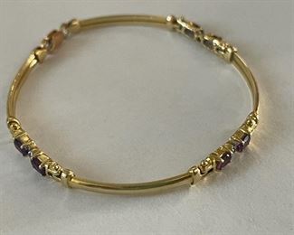 solid gold jeweled bracelet