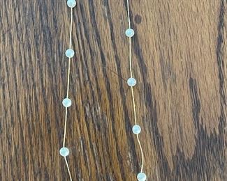 solid gold and pearl necklace