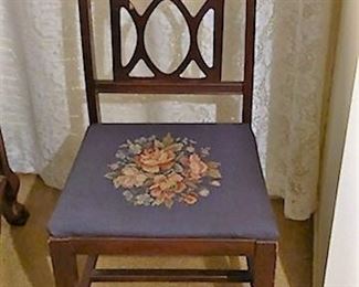 Needlepoint side chair