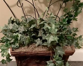 6. Faux Ivy in Decorative Metal Bench (22" x 12" x 28")
