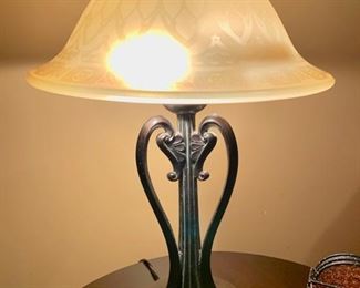 54. Table Lamp w/ Etched Glass Frame (20")