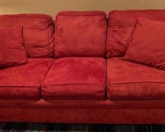 46. Broyhill Red Sofa (87" x 36" x 34")
