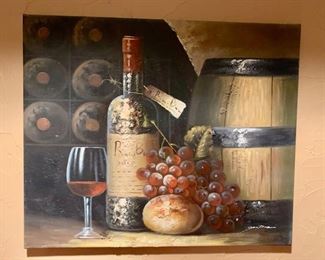 65. Wine Still Life on Canvas (24" x 20")