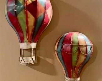 78. Pair of Tin Hot Air Balloon Art (12" x 18")
