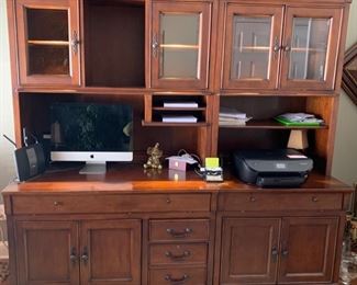 93. 2 pc Desk Cabinet w/ Pull Out Keyboard Drawers (80" x 27" x 78") 