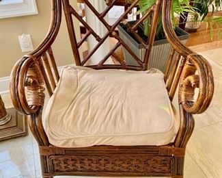 133. Rattan Accent Chair (27" x 23" x 36") (as is)