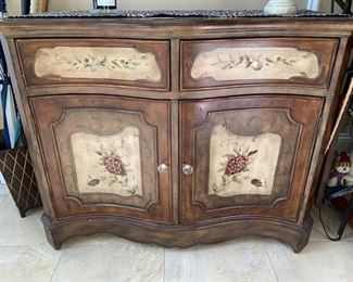 167. Hand Painted Serpentine Front Cabinet (44" x 18"x 35") 