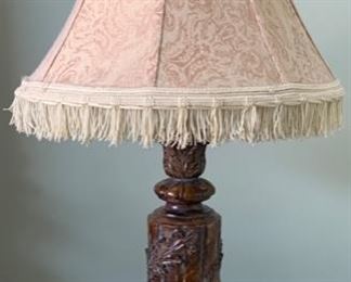 182. Pair of Lamps w/ Silk Fringed Shades (34")