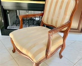 191. Accent Chair w/ Stripe Upholstery (26" x 24" x 37")