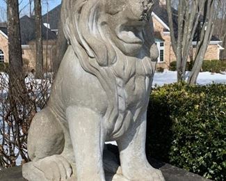 Pair of Cement Lions