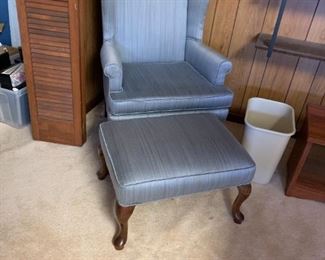 #30	(2) Pembrook Blue Wingback Chairs w/Ottomans   $80 each	$160 
