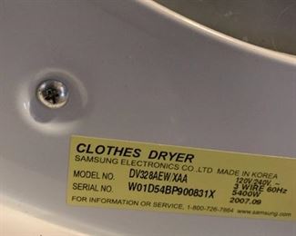  
#41	Samsung dryerFront Loader on pedistal Model DV328AEW	 $300.00 
