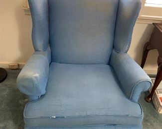 #48	(2) Blue Club Chairs   $20 as is
