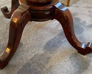 #105	Round Carved Pedistal Table w/Accents 26Round x 36HIgh	 $120.00 
