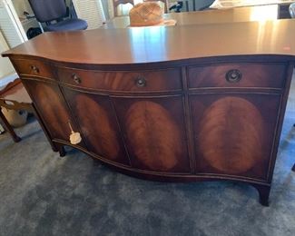 #116	Reprodux by Bevan Funnell Ltd. Curved Front key/Locking Silver Chest Dresser 59x18x34	 $575.00 
