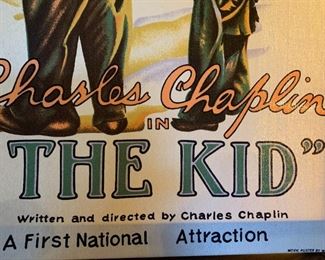 #120	Charlie chaplin in "The Kid" Fabric - Movie poster by Westco - 1982	 $35.00 
