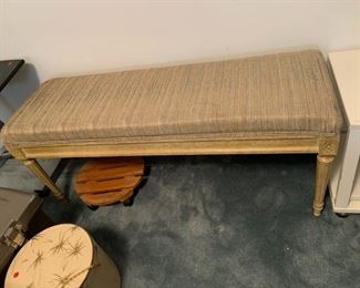 #126	Bedroom Bench  48" Long x 20" Tall w/Painted wood legs	 $75.00 
