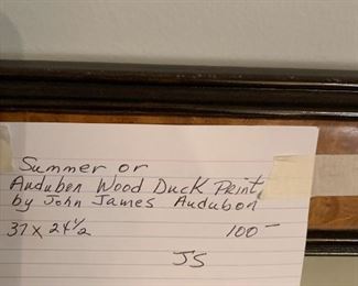 #151	Summer of Audubon Wood Duck Print by John James Audubon Print	 $100.00 
