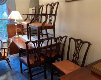 #145	Chicago Pacific Com. Furniture Dining Table w/Pedistal Feet on Wheels  46-60x44x30 w/6 leaves 	 $275.00 
