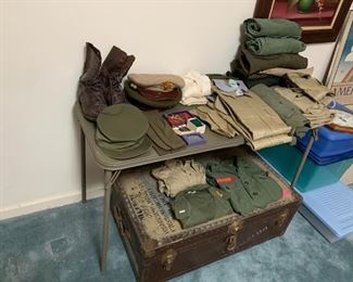 #198	Khaki Dress Jacket and Pants	 $30.00 
#199	Dark Green Wool Dress Jacket only	 $15.00 
#200	US Army Casual Jacket	 $15.00 
#201	US Army Wool Short Jacket	 $10.00 
#202	Khaki US Army Dress Hat	 $15.00 
#203	Army Green Dress Hat - as is (moth)	 $15.00 
#204	2 Casual US Army Hat - 10 Each	 $20.00 
